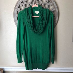 MICHAEL Michael Kors green draped neck sweater